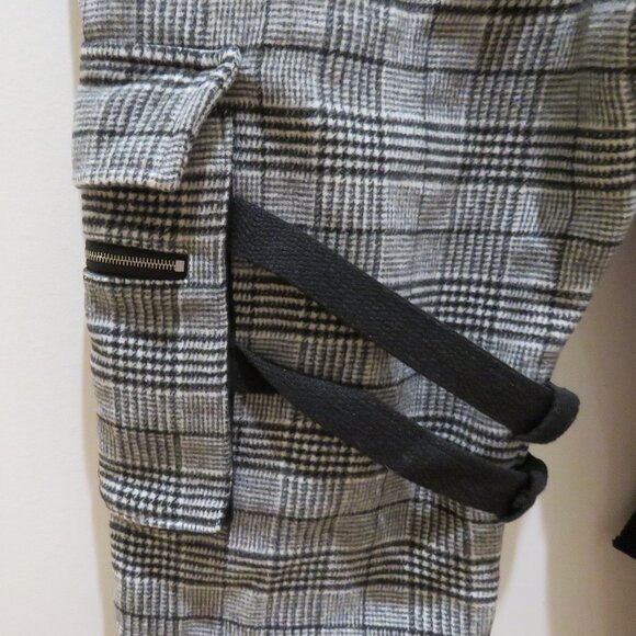 KRUGER Made in Japan Wool Blend Plaid Cargo Buckle Pants Street Avant Garde Sz M - Picture 13 of 16